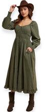 Load image into Gallery viewer, The Dark Olive Midi Dress
