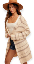 Load image into Gallery viewer, River&#39;s Striped Open Cardigan Hoodie
