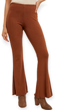 Load image into Gallery viewer, Camel Ribbed Knit Flare Pants.
