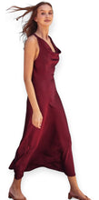 Load image into Gallery viewer, Constance Burgundy Satin Maxi Dress 
