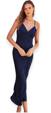 Load image into Gallery viewer, Sunila Satin Maxi Dress- Dark Navy
