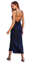 Load image into Gallery viewer, Sunila Satin Maxi Dress- Dark Navy
