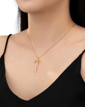 Load image into Gallery viewer, Cypress Brass Bow Pendant Necklace
