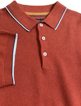 Load image into Gallery viewer, Dark Coral Ribbed Knit Polo Shirt
