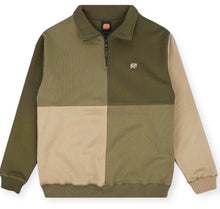 Load image into Gallery viewer, Color Block Olive Crew Neck Jacket

