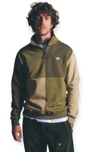 Load image into Gallery viewer, Color Block Olive Crew Neck Jacket

