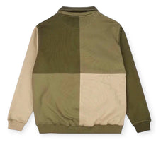 Load image into Gallery viewer, Color Block Olive Crew Neck Jacket

