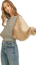 Load image into Gallery viewer, Mixed Knit Batwing Sweater
