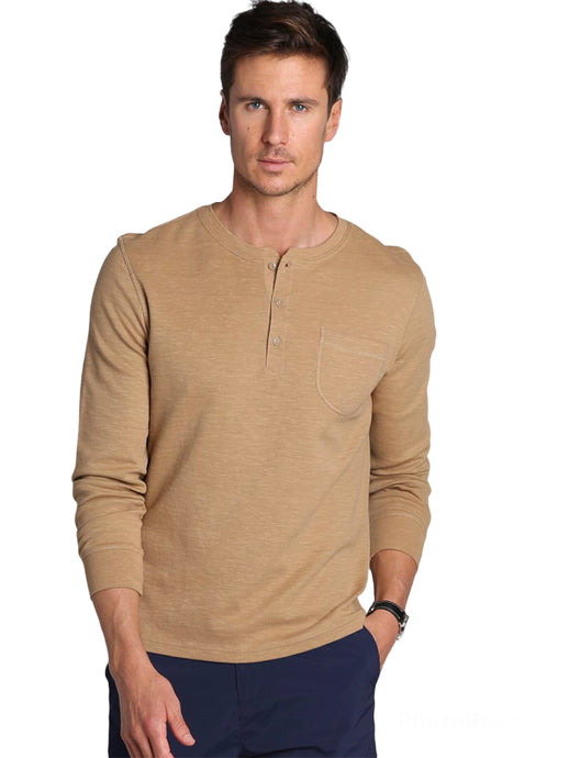 Tigers Eye Waffle Long Sleeve Henley 